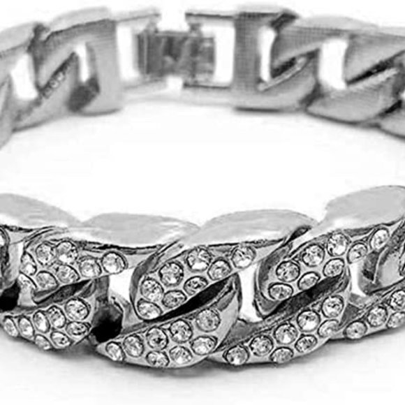 18k Gold Iced Out Bracelet - Picture 3 of 5